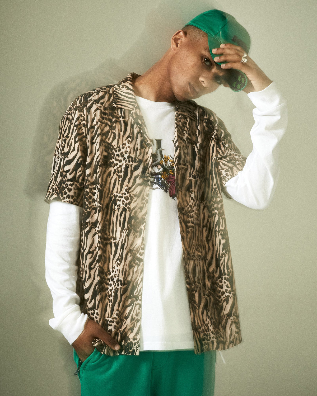 Mens Zoo Resort Ss Shirt Multi Regular Shirts - Multi Colour