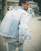 Mens Oh G Jacket 2 Tone Oversized Jackets - Denim
