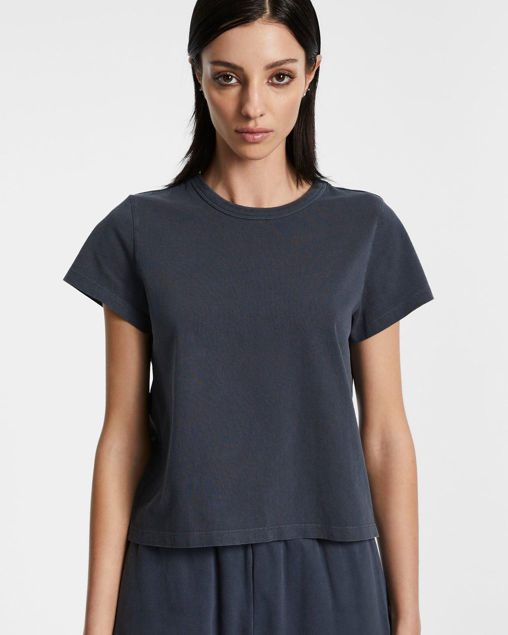 WOMENS 3 X 4 MINI SS TEE NAVY TEES