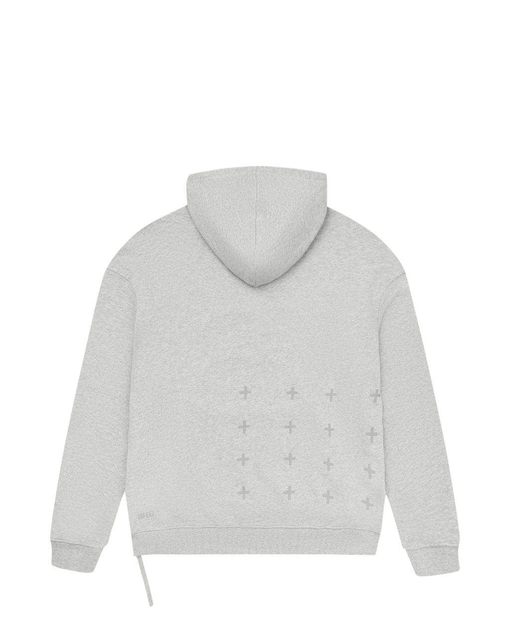 MENS  4 X 4 BIGGIE HOODIE GREY MARLE OVERSIZED FLEECE