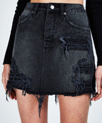 WOMENS MINI MOSS RECALL BLACK SKIRTS