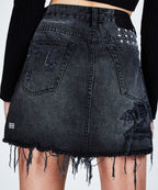 WOMENS MINI MOSS RECALL BLACK SKIRTS