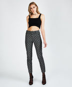 WOMENS SLIM PIN BLACK MONOGRAM DENIM JEANS