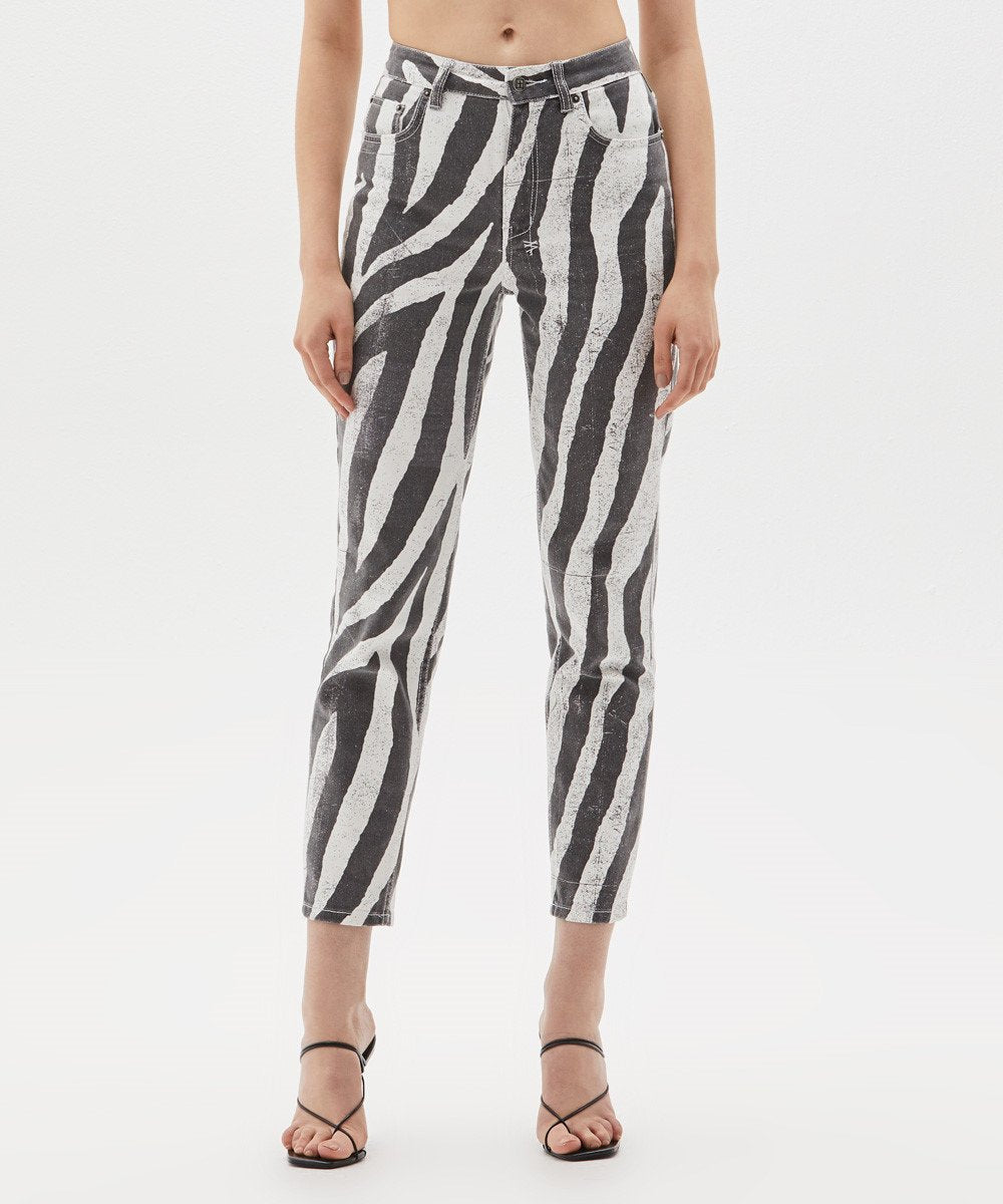 Womens Pointer Wild Static Relaxed Tapered Denim Jeans - Black And White