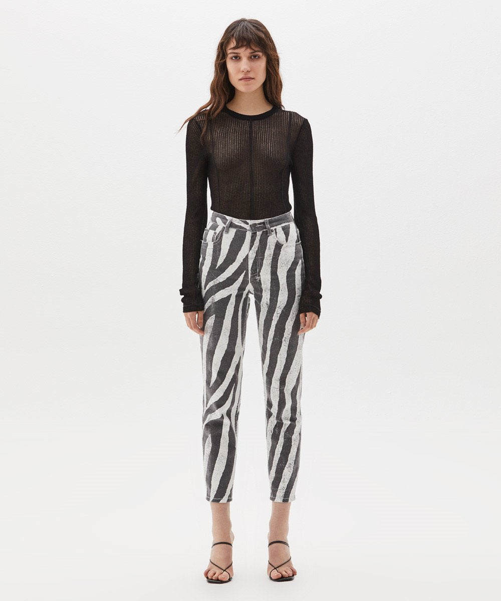 Womens Pointer Wild Static Relaxed Tapered Denim Jeans - Black And White