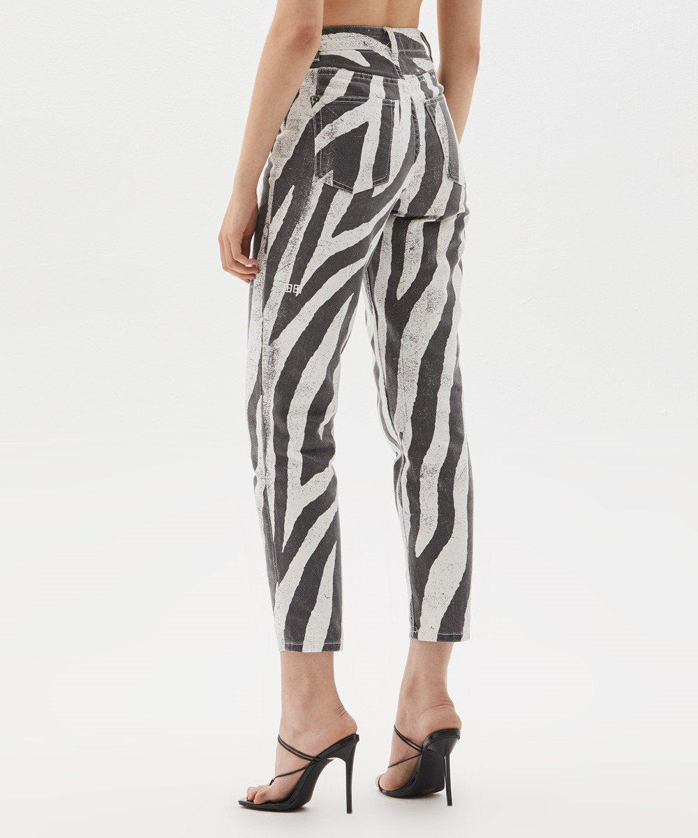 Womens Pointer Wild Static Relaxed Tapered Denim Jeans - Black And White