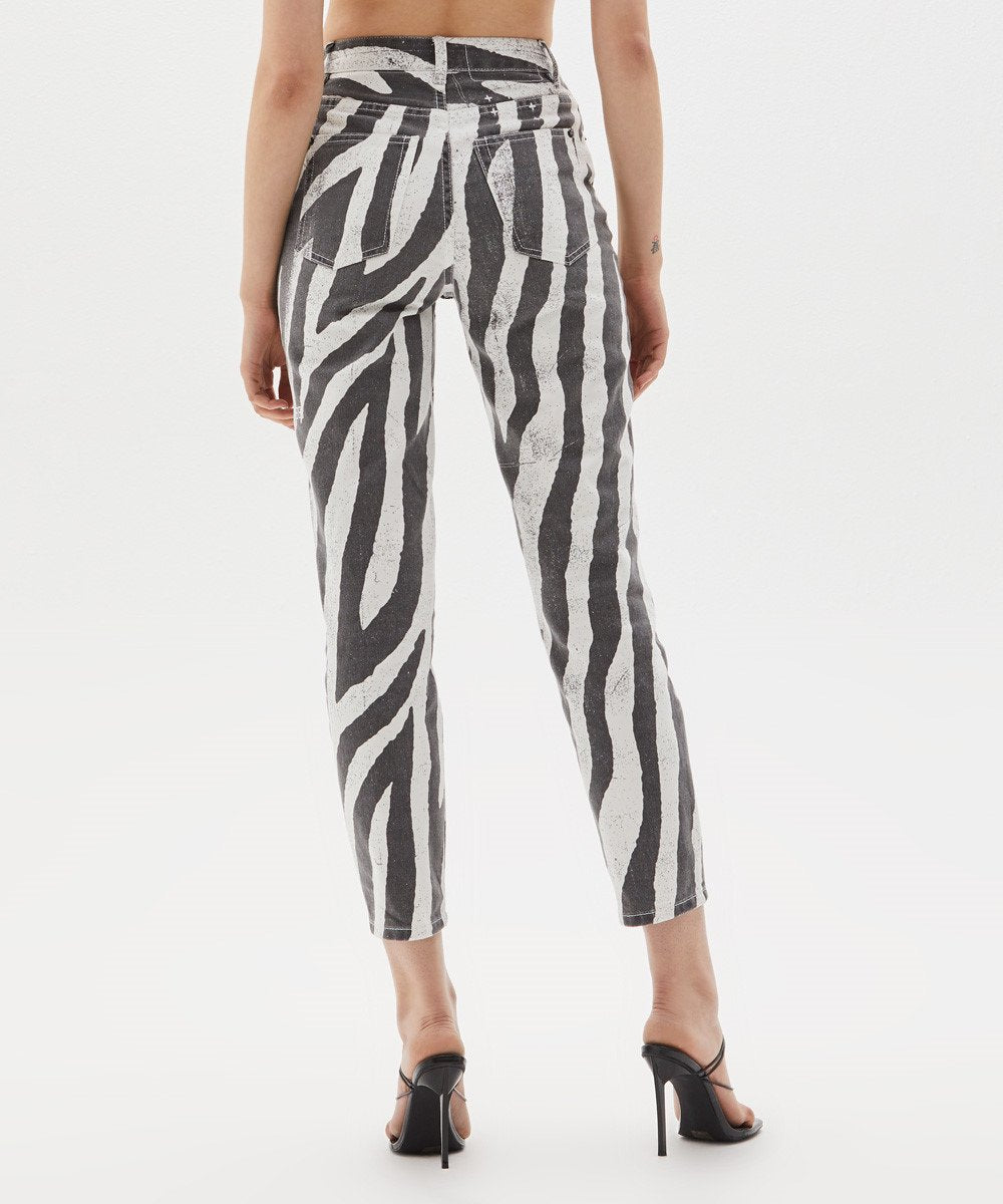 Womens Pointer Wild Static Relaxed Tapered Denim Jeans - Black And White