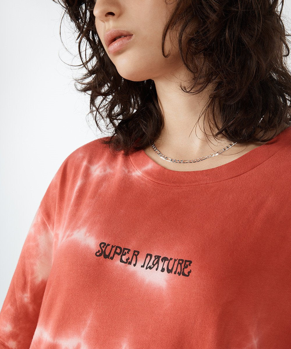 WOMENS  SUPER NATURE SS TEE RED DYE OVERSIZED TEES