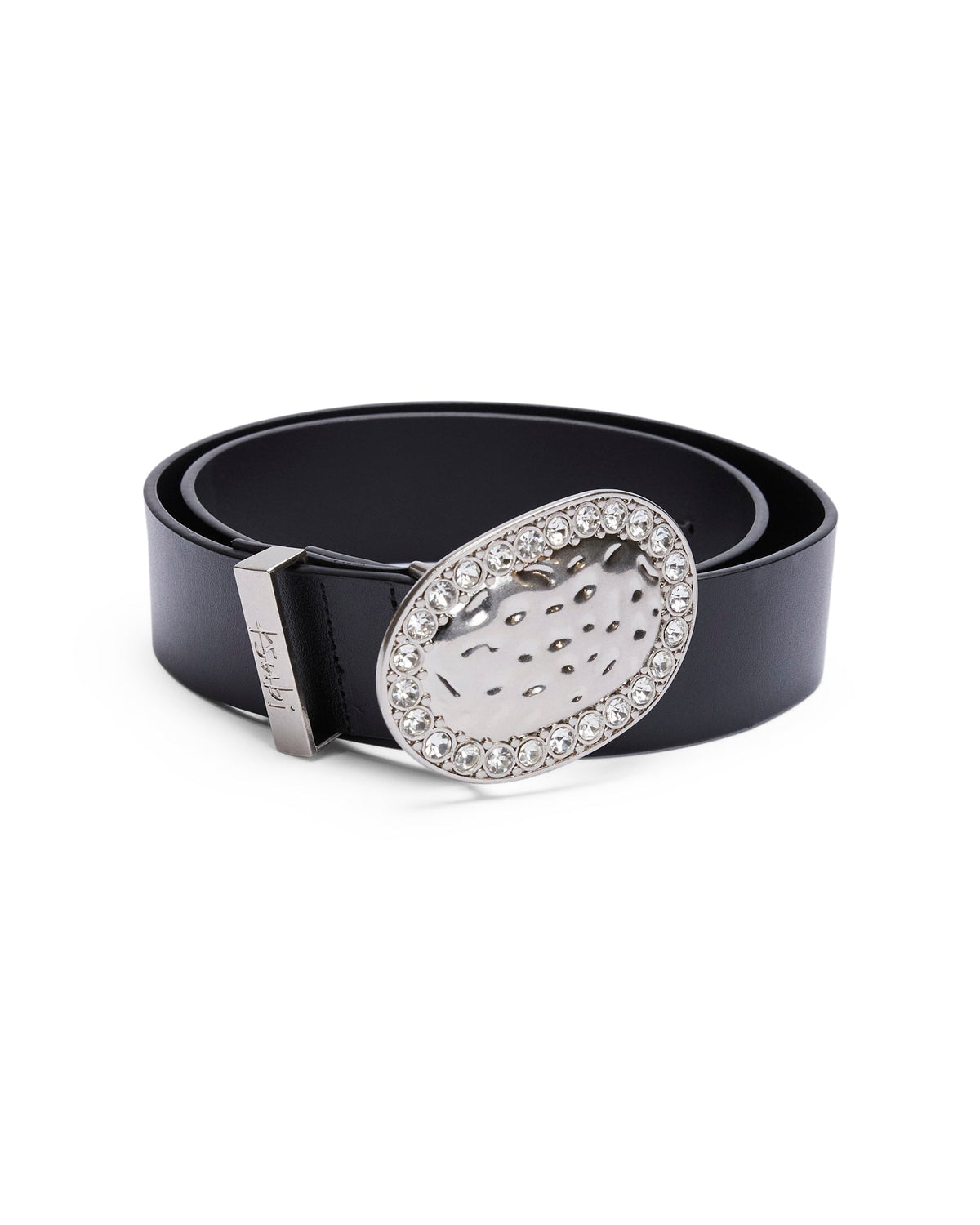 Heavy Metal Embelleshed Belt Black Silver Fitted Accessories - Black
