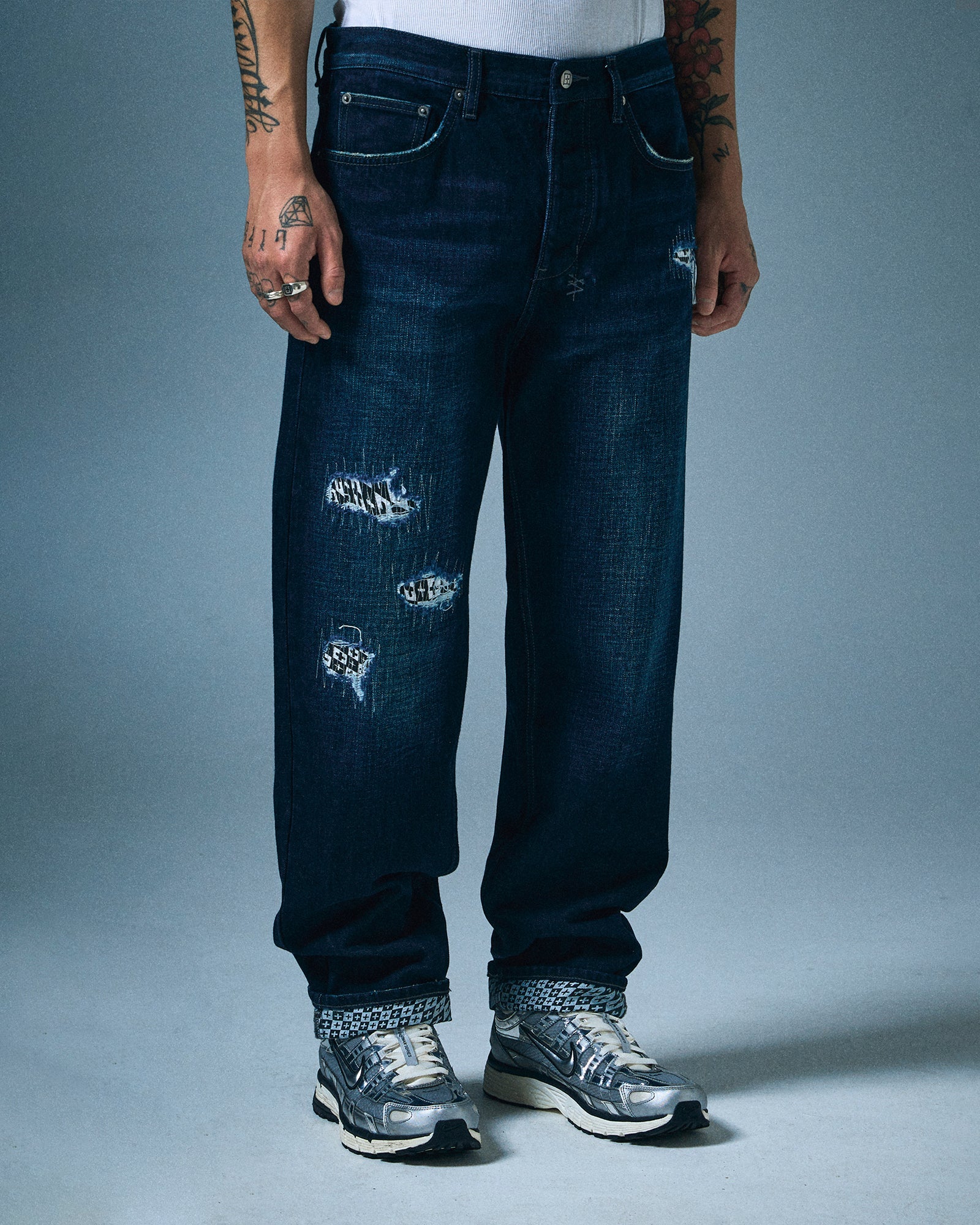 MENS  ANTI K CHECK OUT RELAXED DENIM JEANS