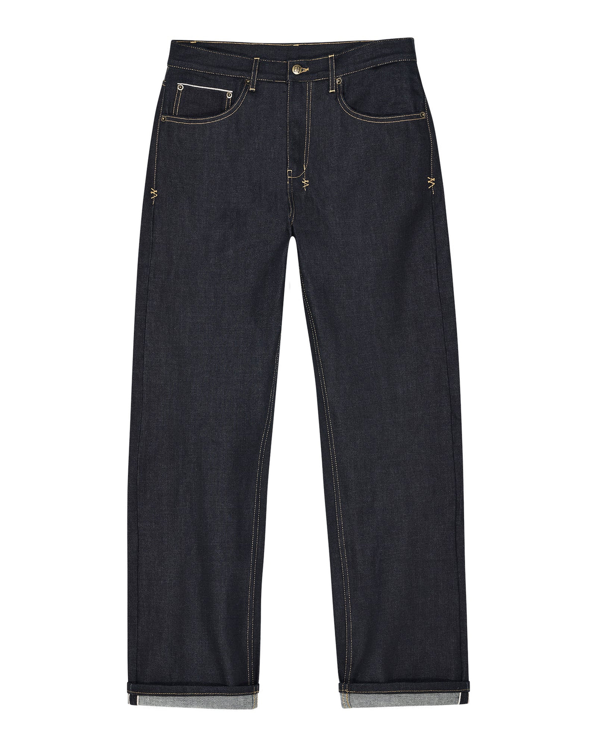 MENS ANTI K SELVEDGE RAW BLUE DENIM JEANS