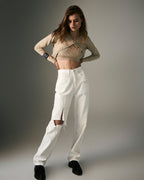 WOMENS PLAYBACK BLANC SLICED DENIM JEANS