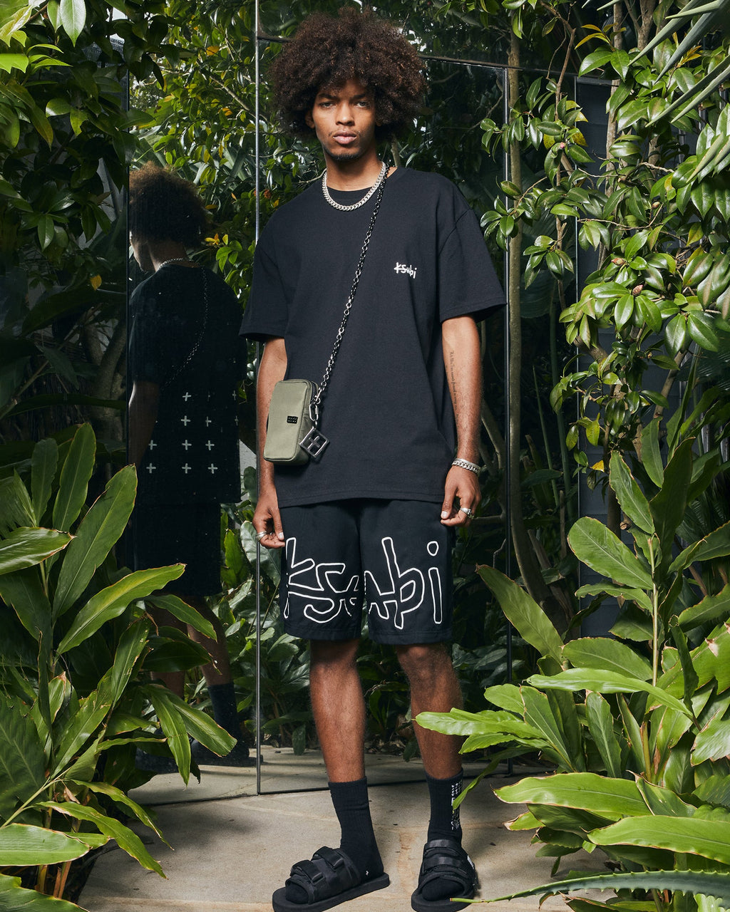 Mens 1999 Life Short Black Relaxed Walkshorts - Black