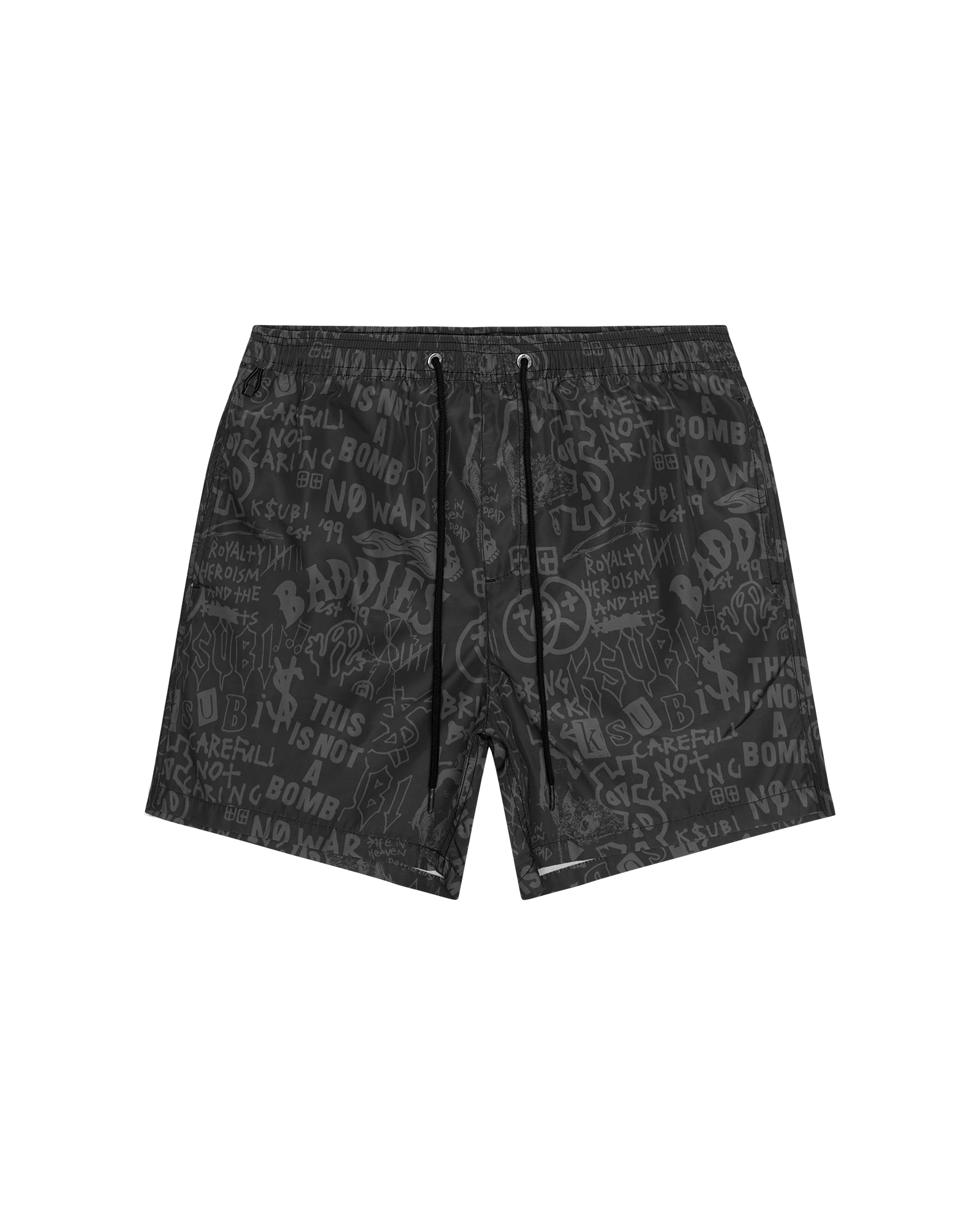 MENS  BADDIES BOARDSHORT BLACK REGULAR WALKSHORTS