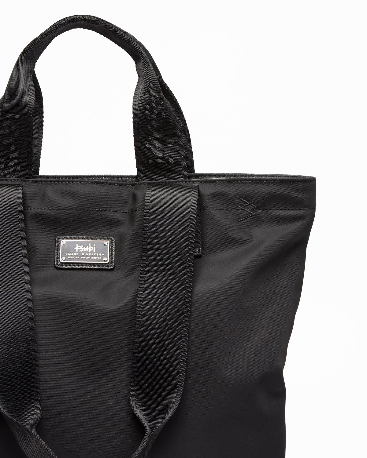 MADE IN HEAVEN NYLON LEATHER TOTE BLACK BAGS
