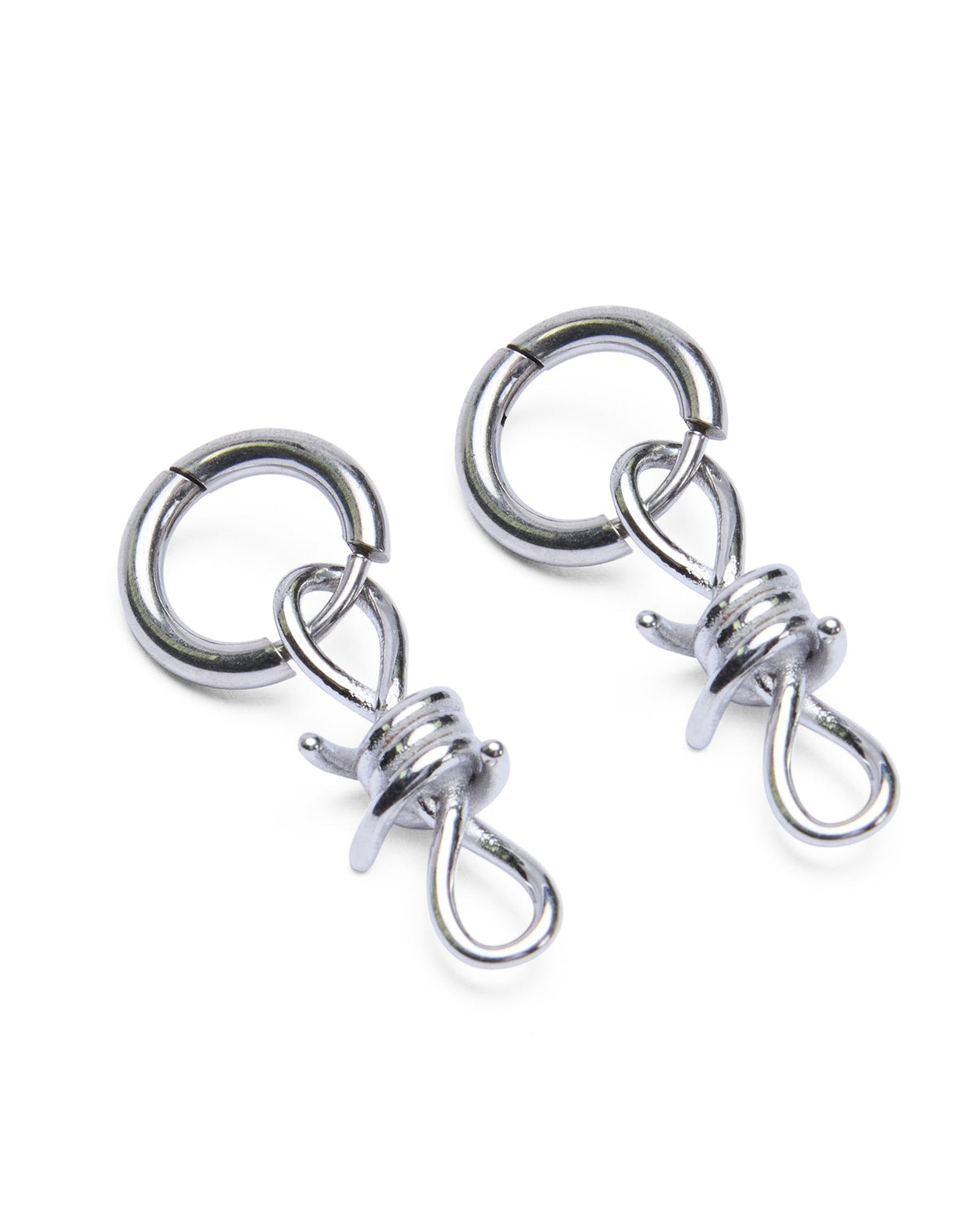 BARBED WIRE EARRINGS SILVER