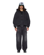 MENS BOMBER JACKET STUD BLACK JACKETS