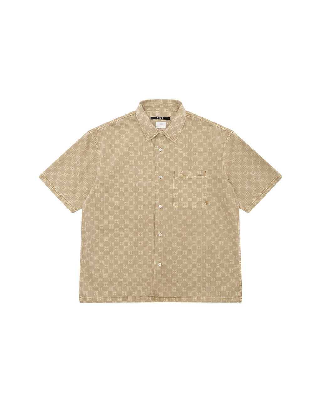 MENS BOX DENIM SS SHIRT TAN SHIRTS
