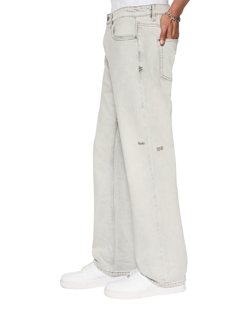 MENS BRONKO WHITE SNOW DENIM JEANS