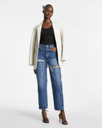 WOMENS BROOKLYN JEAN STELLA SLASHED DENIM JEANS