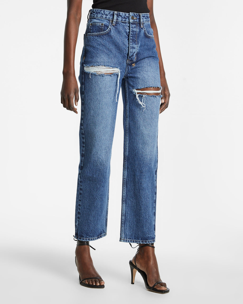 WOMENS BROOKLYN JEAN STELLA SLASHED DENIM JEANS