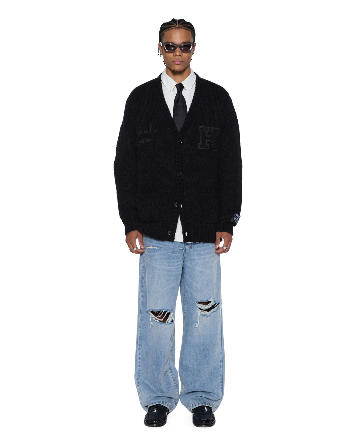 MENS SALUD CARDIGAN JET BLACK KNITWEAR