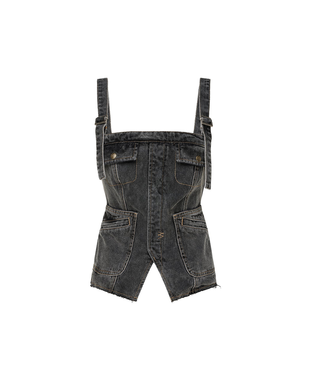 Womens Cargo Top Cinder Slim Fashion Tops - Black