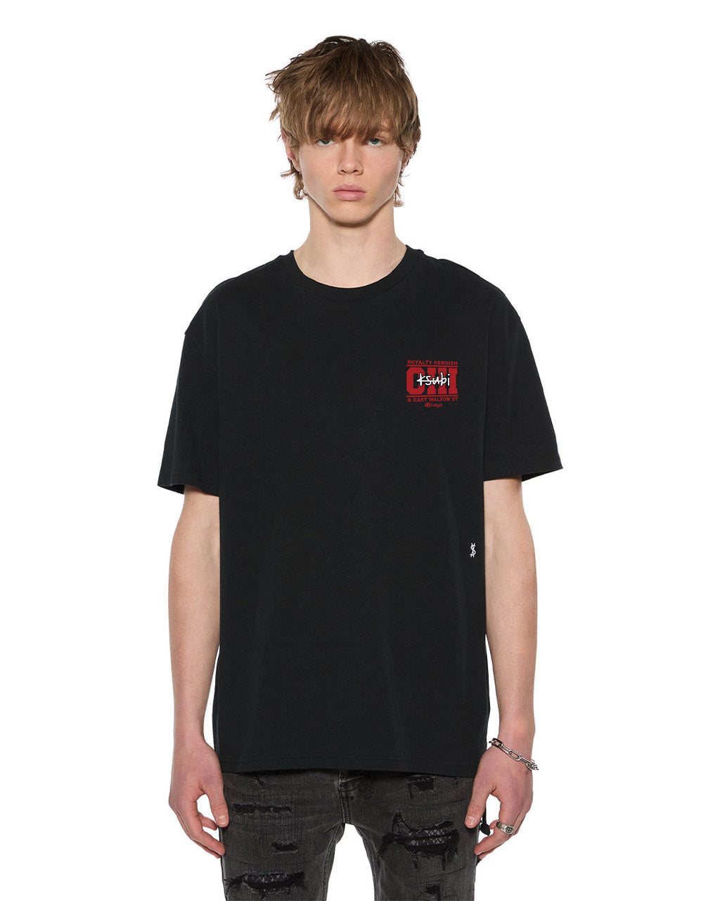 MENS CHICAGO AND THE STREETS SS BIGGIE TEE BLACK TEES