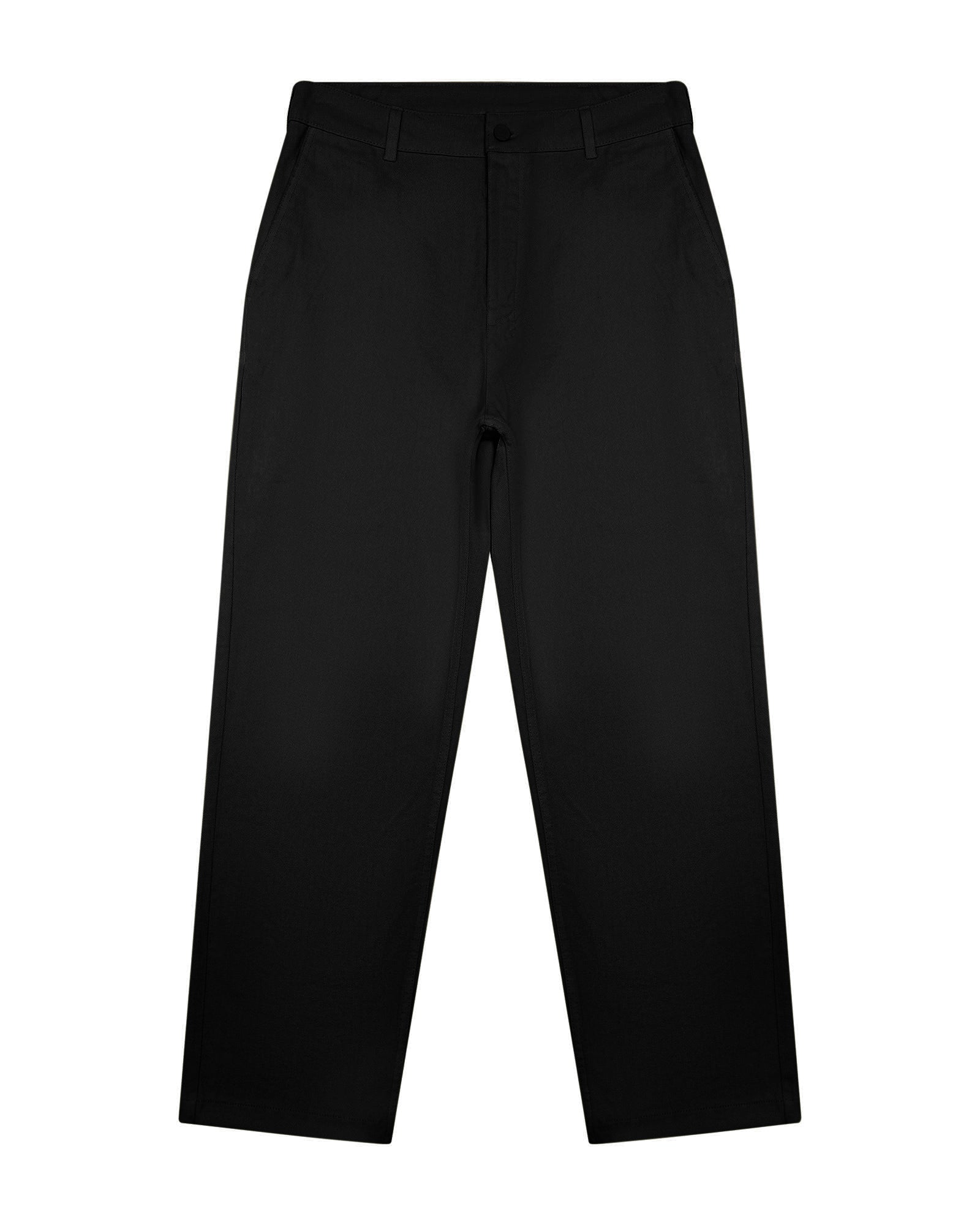 MENS  RIVAL CHINO TROUSER BLACK STRAIGHT PANTS