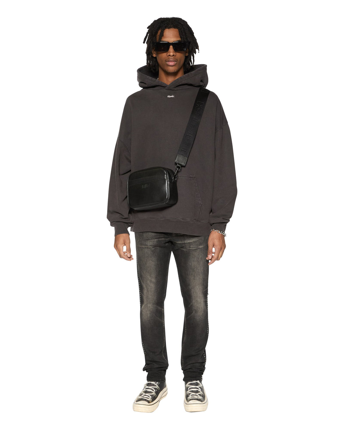 Mens Chitch Tarr Studded Slim Denim Jeans - Black