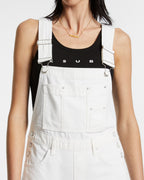 Womens Close Call Overall Blanc Relaxed Jumpsuits - White