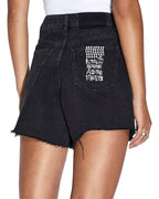 Womens Hi Line Short Washed Black A Line Walkshorts - Black
