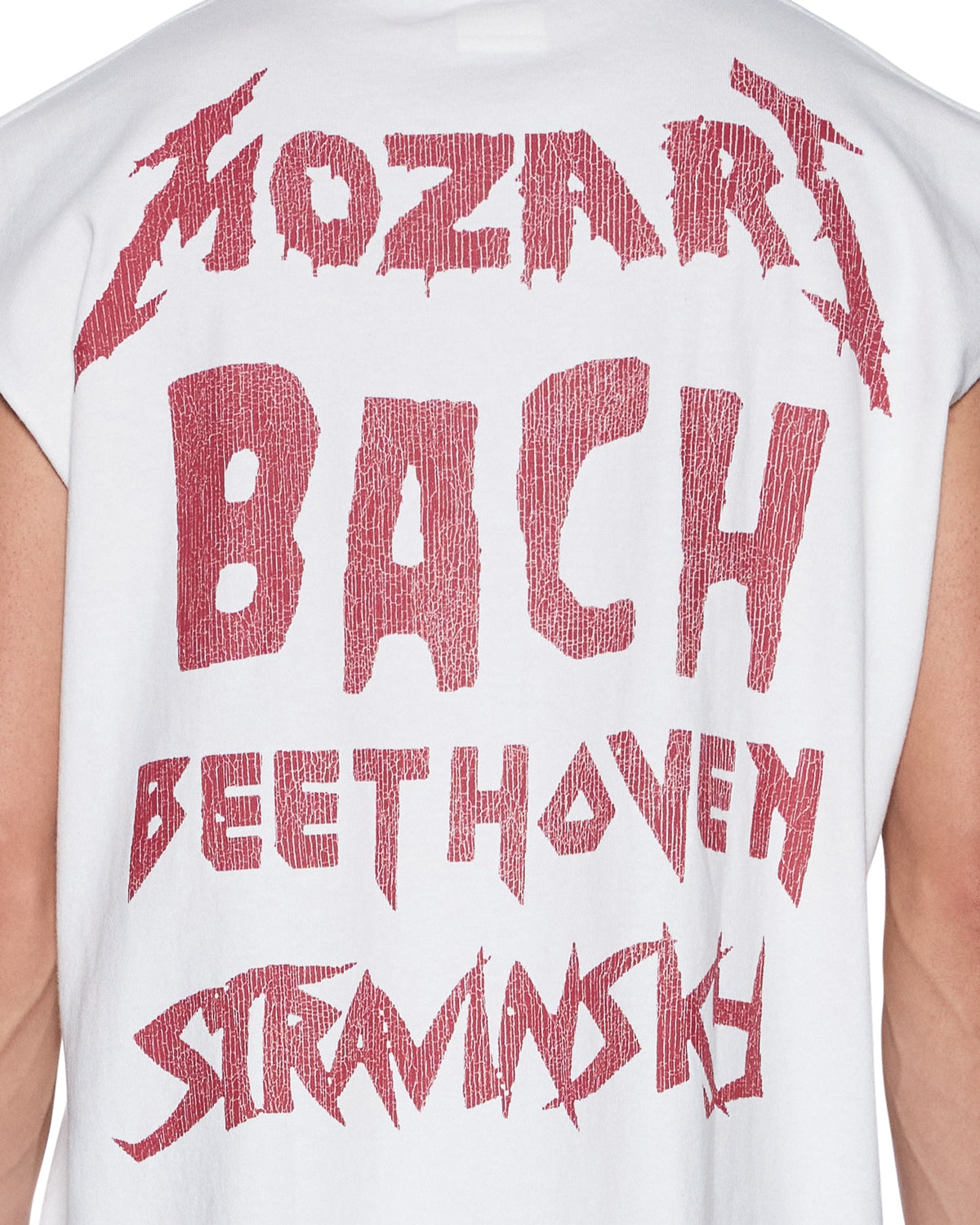 LINE UP EKCESS CUT OFF TEE WHITE/RED