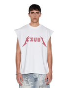 MENS LINE UP EKCESS CUT OFF TEE WHITE/RED TEES