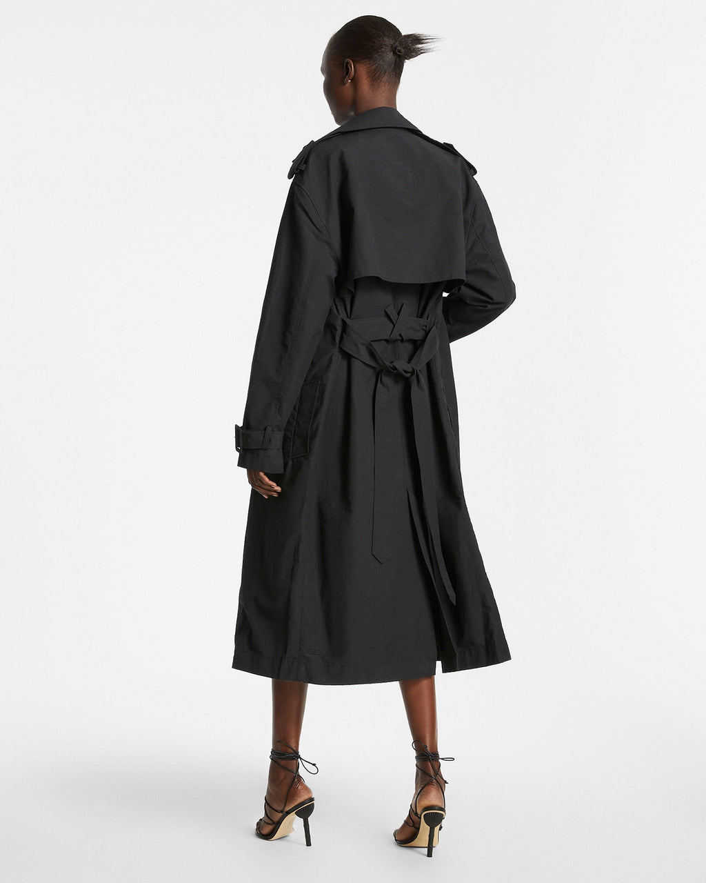 Womens Cypher Trench Coat Black Regular Jackets - Black