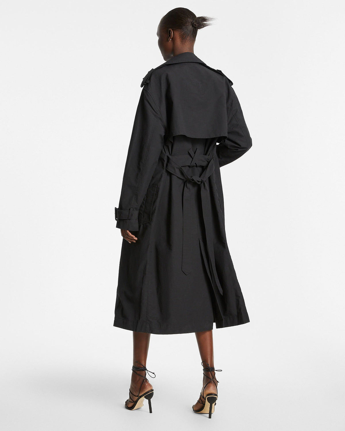 Womens Cypher Trench Coat Black Regular Jackets - Black