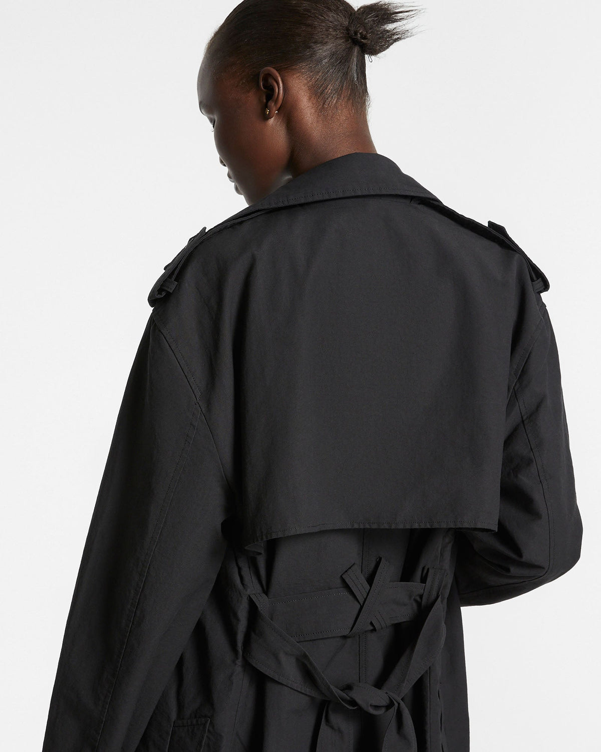 Womens Cypher Trench Coat Black Regular Jackets - Black