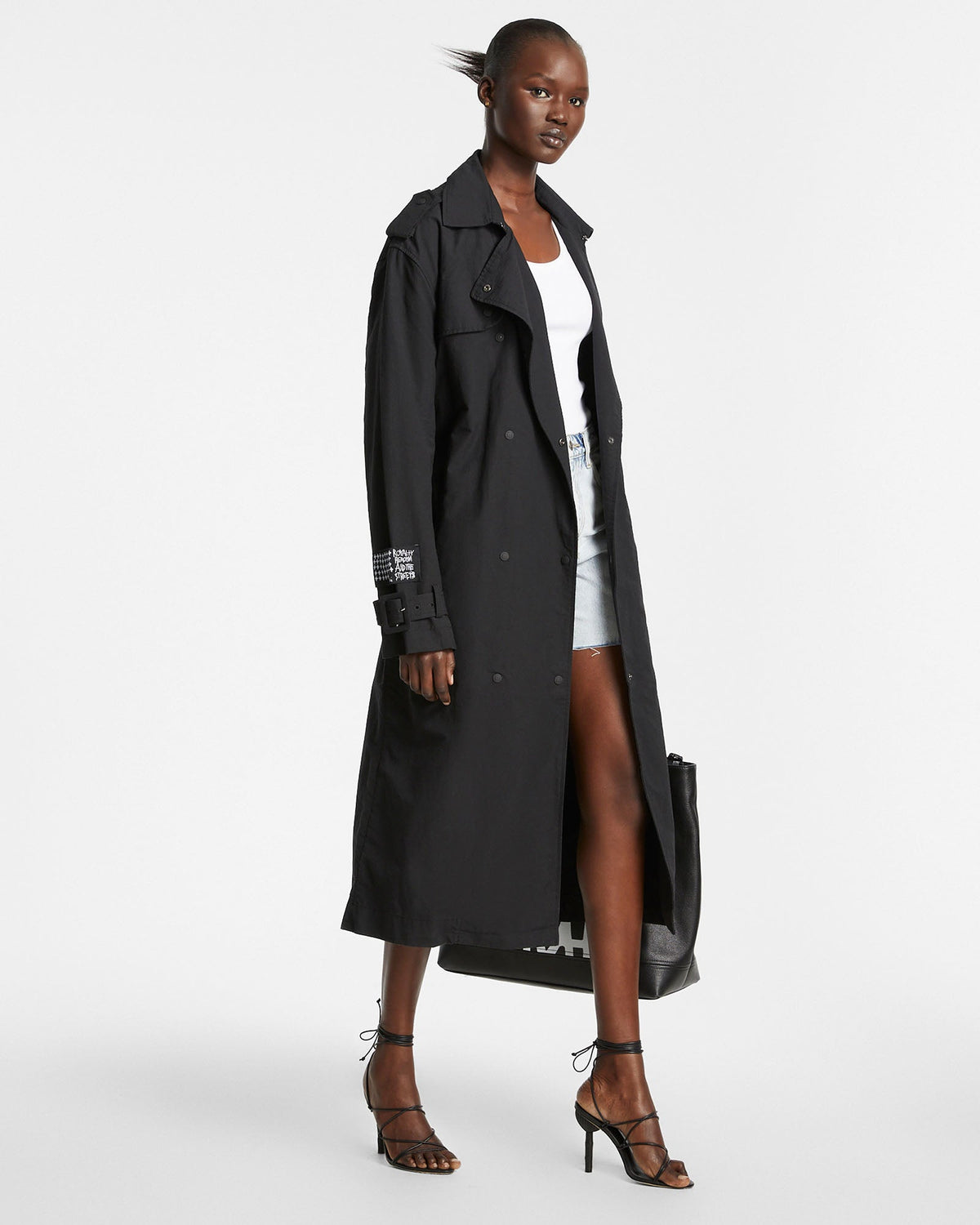 Womens Cypher Trench Coat Black Regular Jackets - Black
