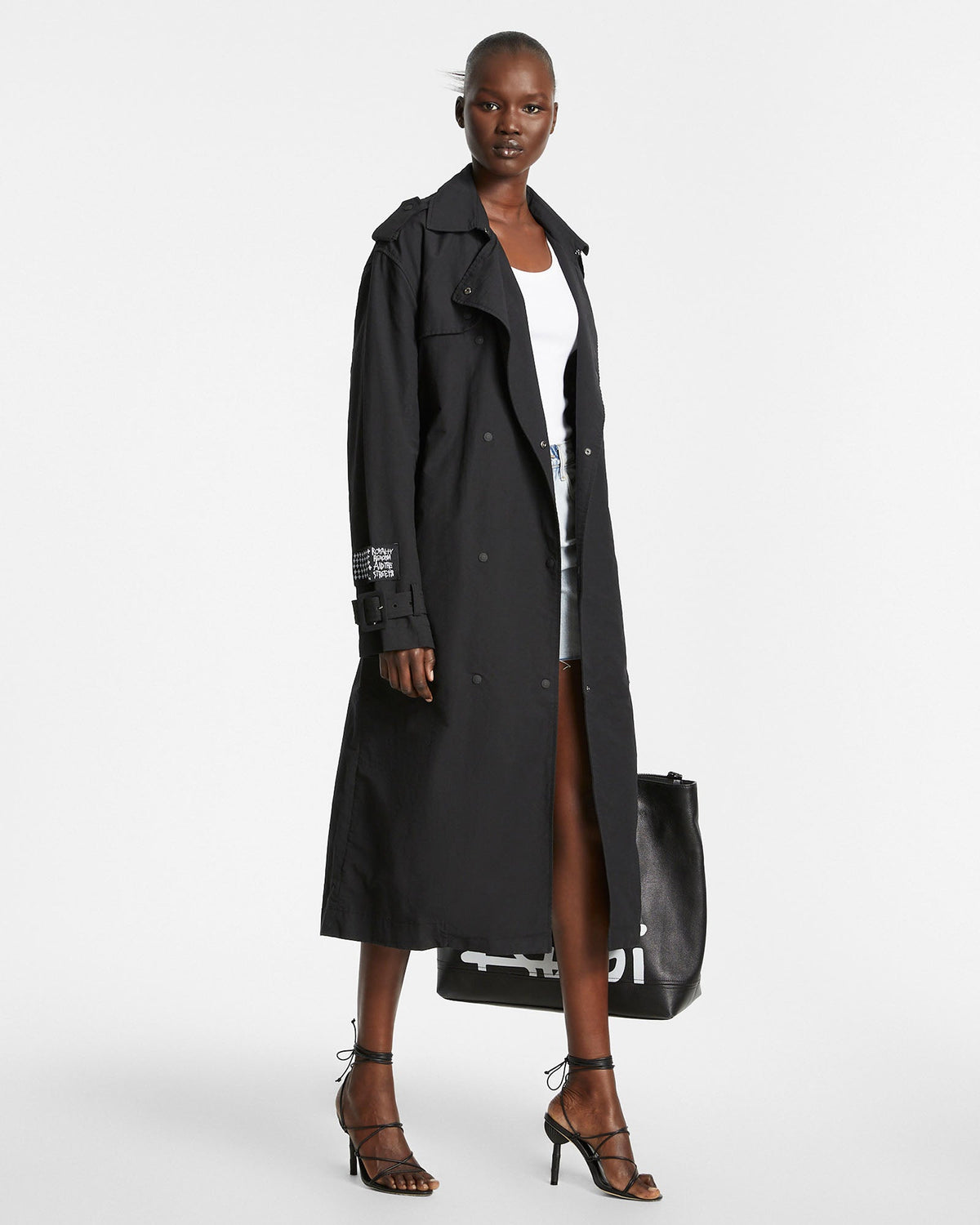 Womens Cypher Trench Coat Black Regular Jackets - Black
