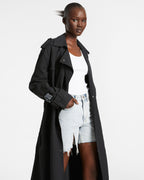 Womens Cypher Trench Coat Black Regular Jackets - Black