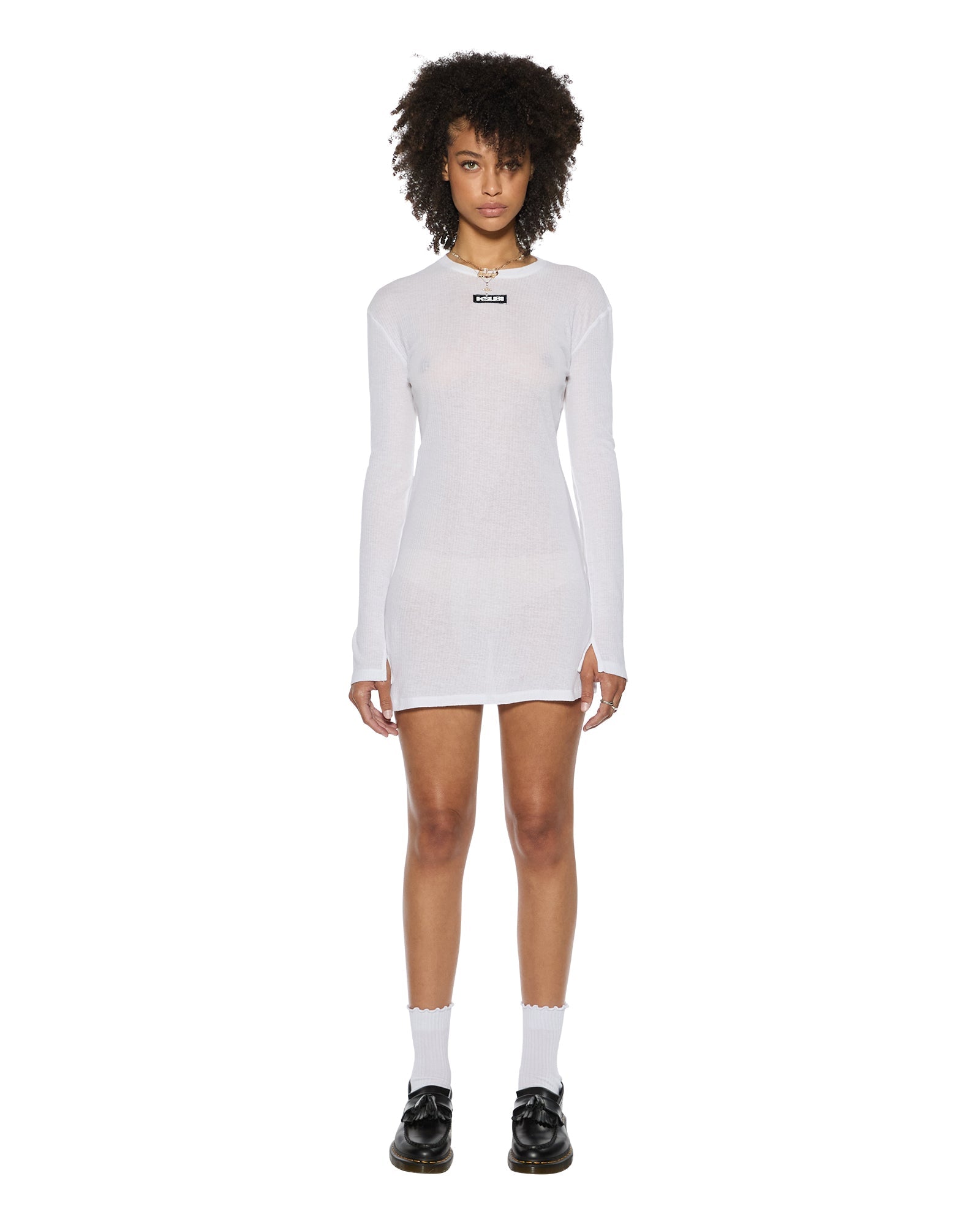 CRAWFORD LS MINI DRESS WHITE