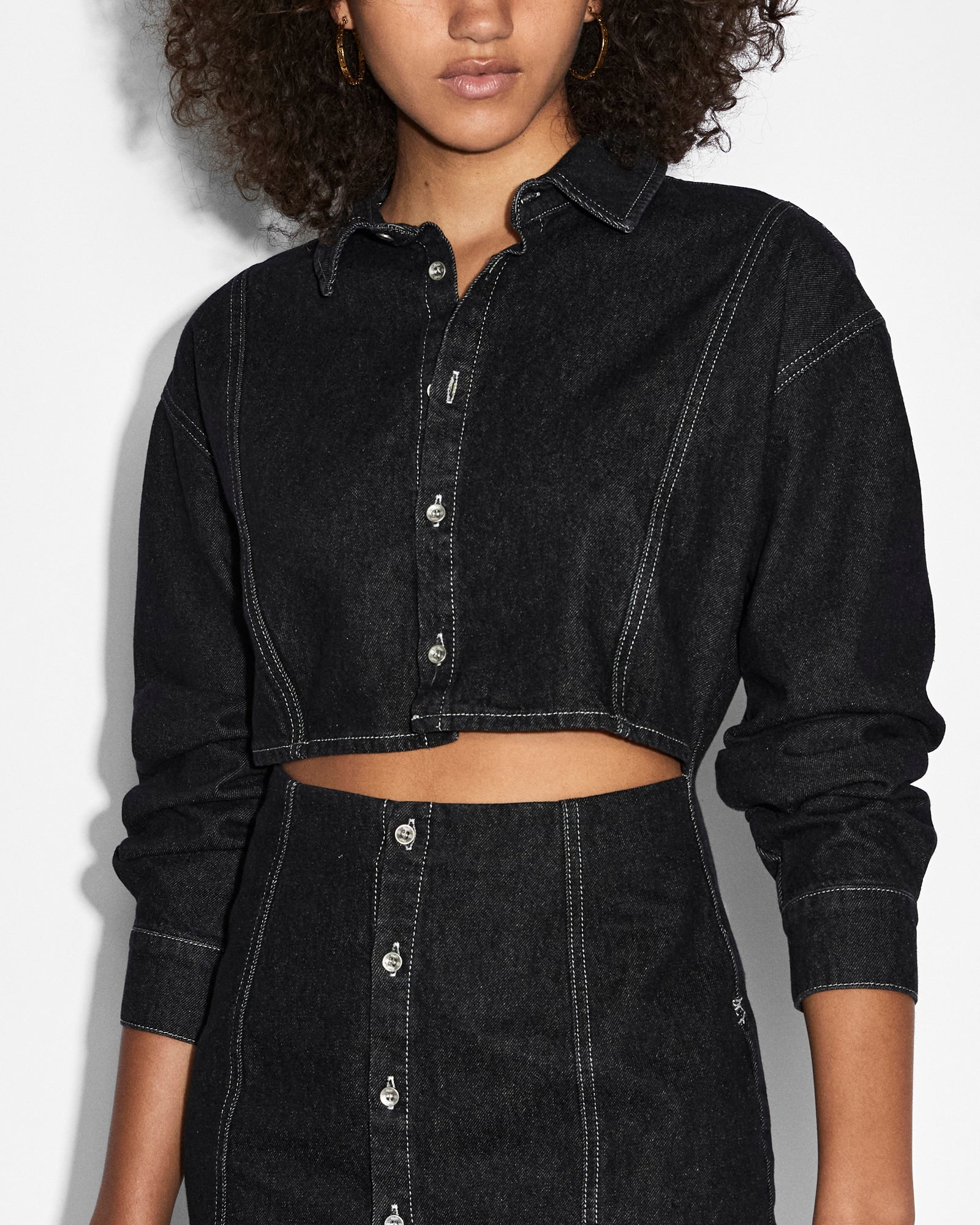 WOMENS  CUTOUT SHIRT DRESS MIDNIGHT RELAXED DRESSES