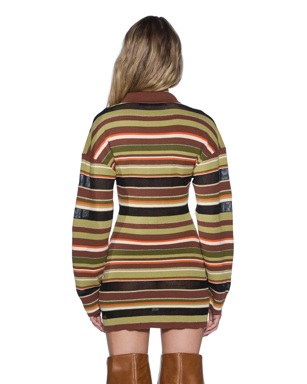 WOMENS TAMRIN KNITTED LS POLO DRESS MULTI DRESSES