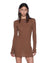 WOMENS  CRAWFORD LS MINI DRESS CHOCOLATE SLIM DRESSES