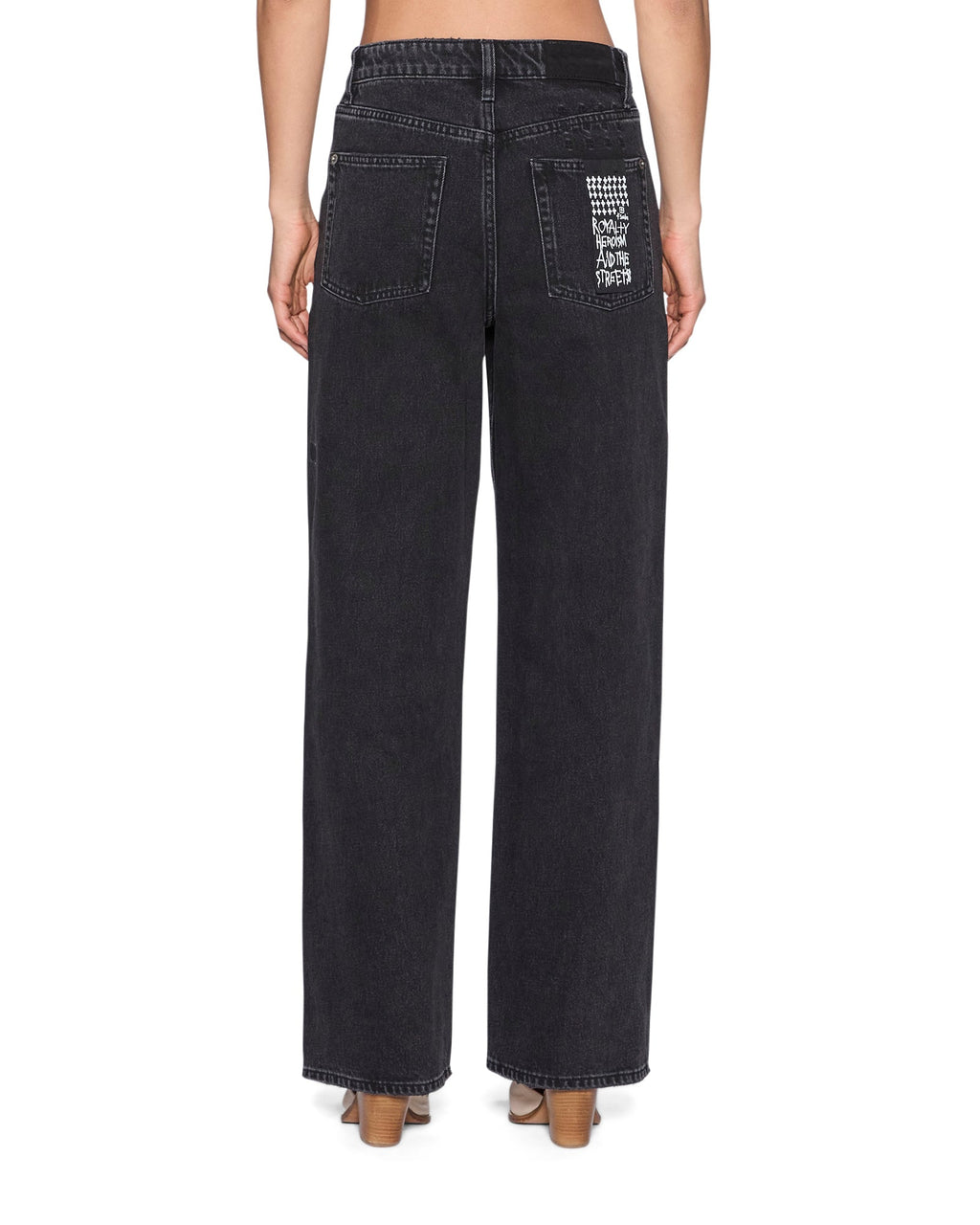Womens Empire Jean Noir Relaxed Straight Denim Jeans - Black