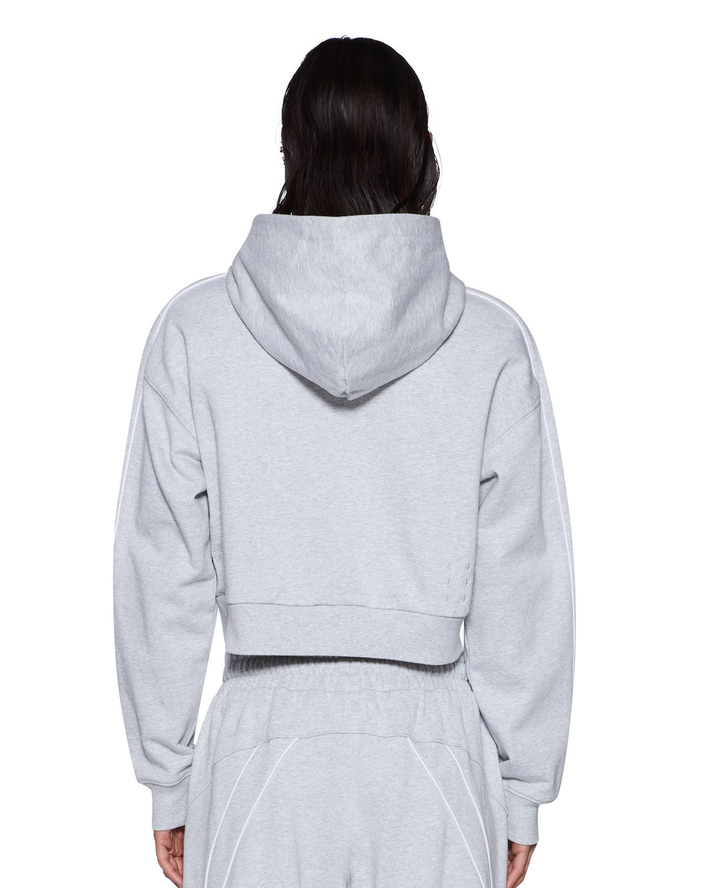 WOMENS COLLEGE ORIGIN ZIP HOODIE GREY MARLE FLEECE