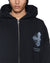 MENS  FALSE IDOLS EKCESS ZIP HOODIE JET BLACK OVERSIZED FLEECE