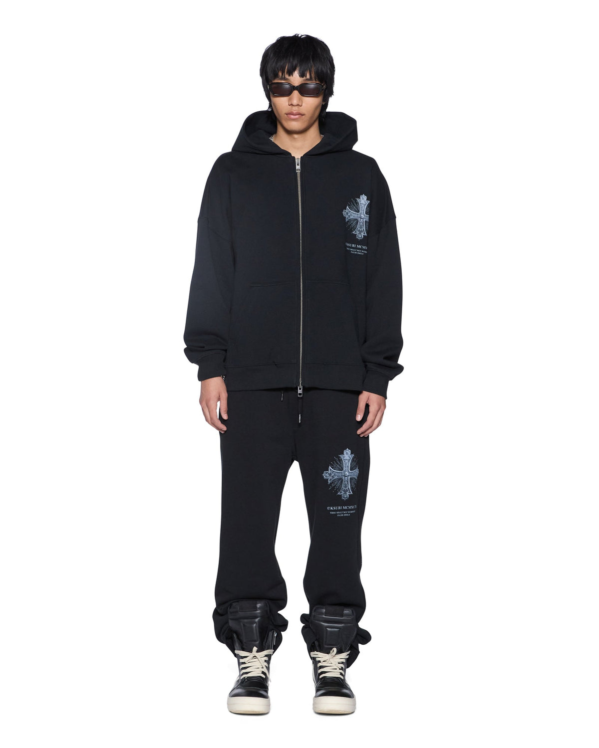 MENS FALSE IDOLS SYNTHESIS TRAK PANT JET BLACK PANTS