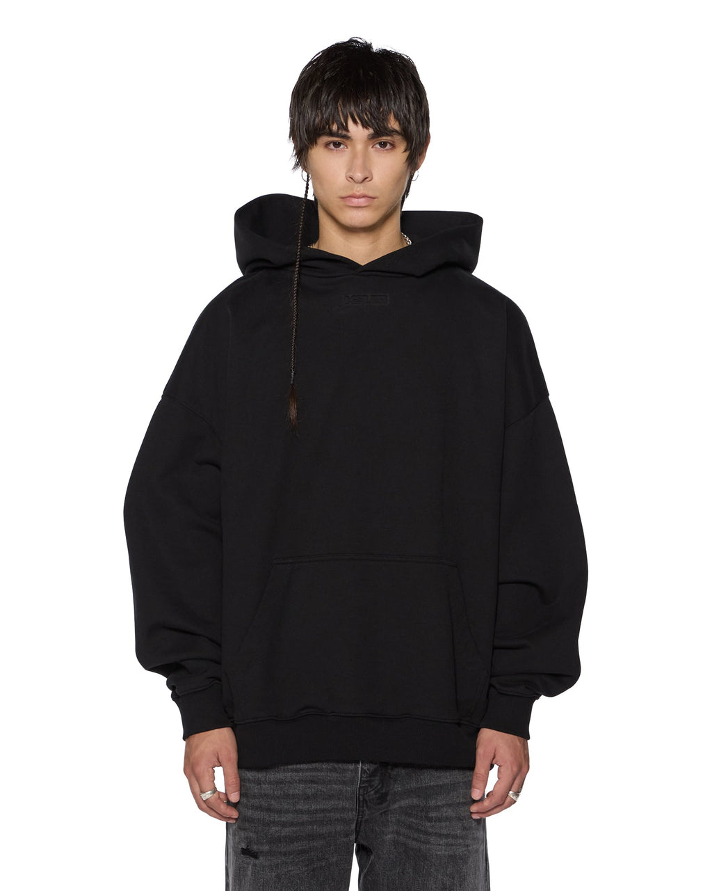 MENS INTRUDER EKCESS HOODIE JET BLACK FLEECE