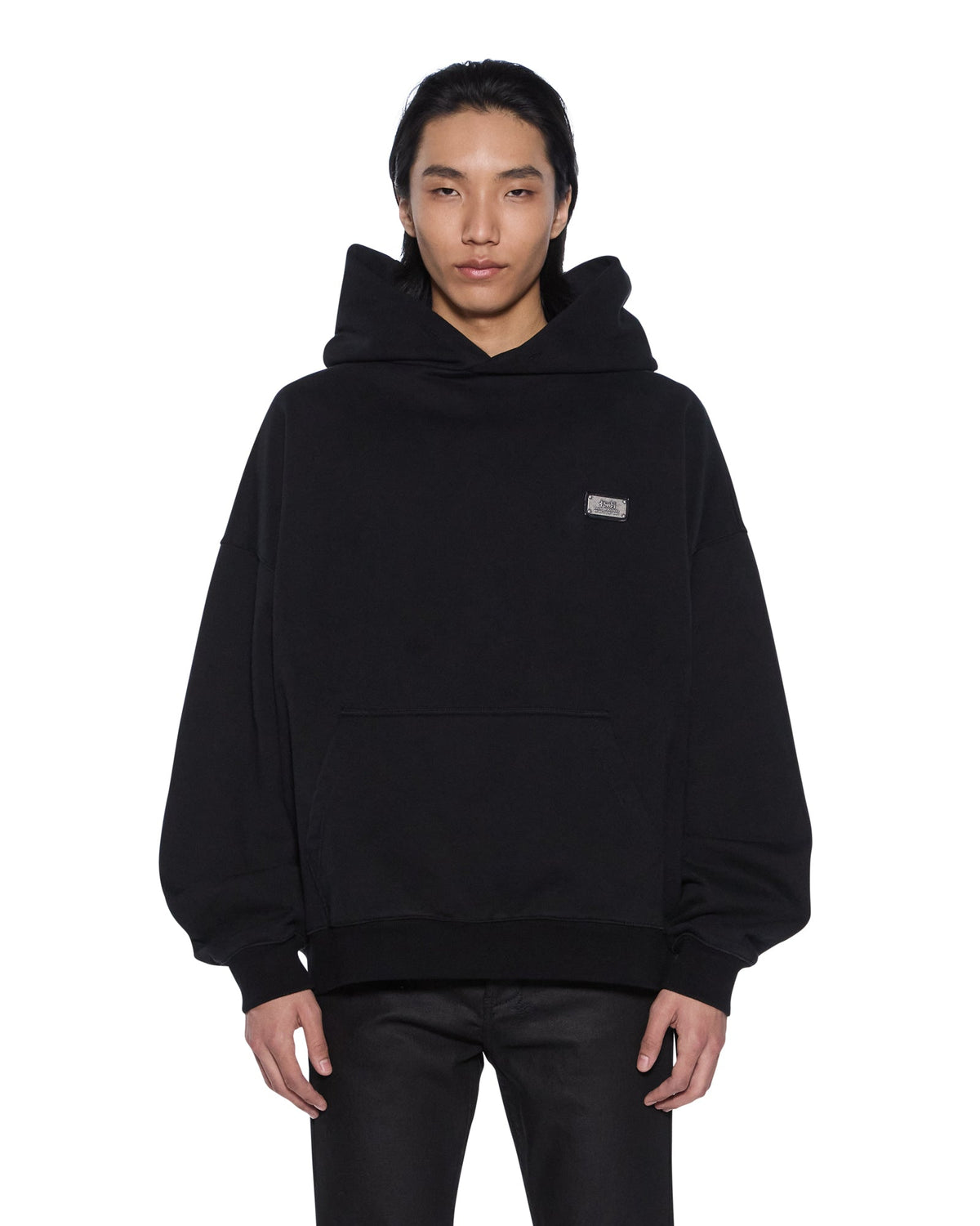 MENS LORDS EKCESS HOODIE JET BLACK FLEECE